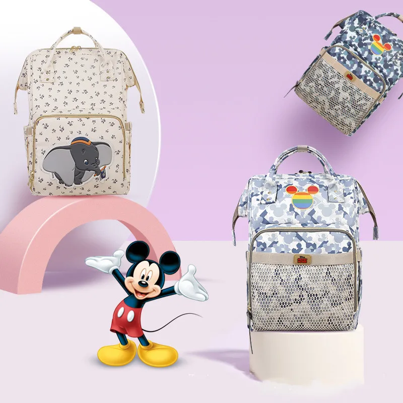 Disney Mummy Bags Mickey Multi-functional Diaper Backpack Maternity Baby Stroller Bag Travel Nursing Nappy Bag Large Capacity