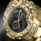 Новинка 2022, мужские спортивные кварцевые часы mizves, мужские военные часы со стальным ремешком, водонепроницаемые золотые светодиодный цифровые часы, мужские часы