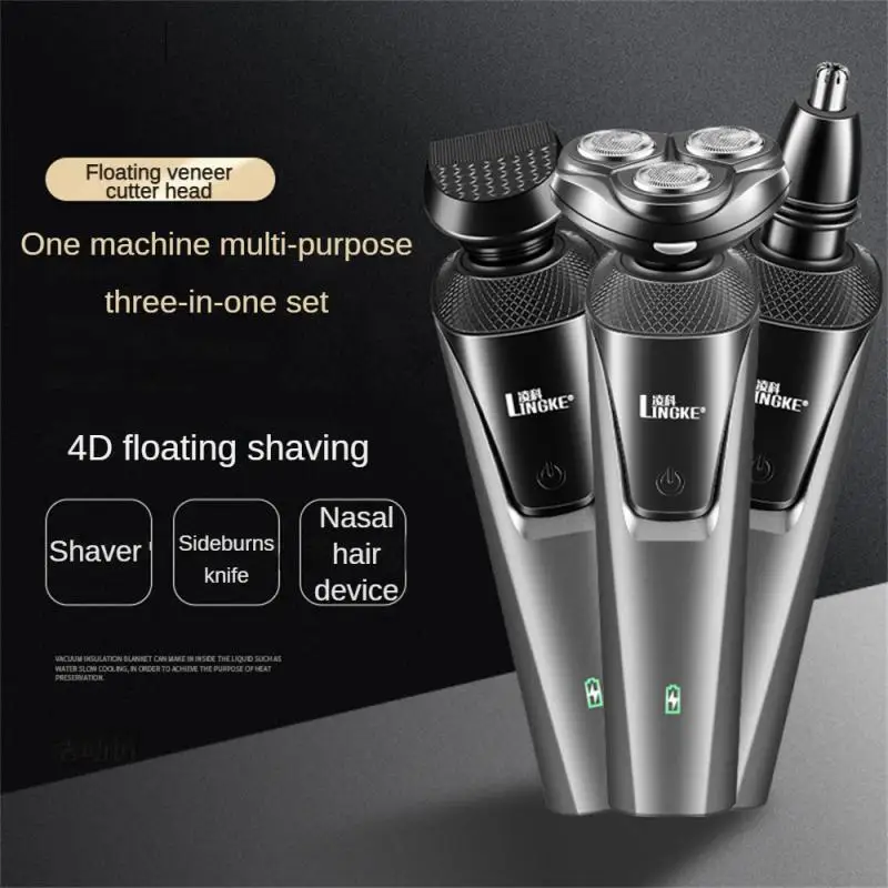 

Rechargeable Shaver Endurance 45-60 Minutes Efficient Shaving Cutter Head Washing 4d Strong Shaving One-key Start Electric Razor