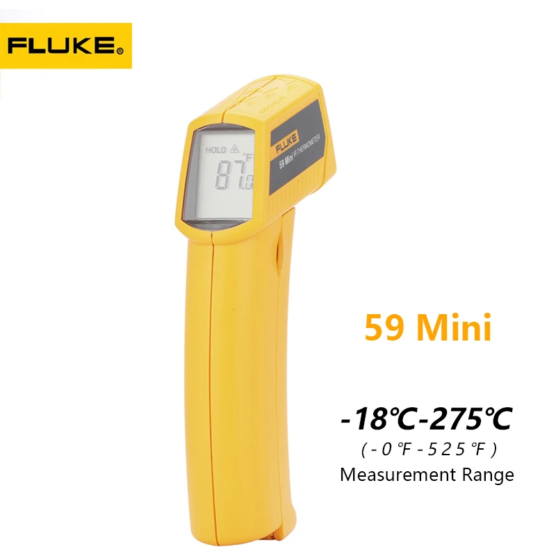 

FLUKE 59 Mini Digital Handheld Infrared Thermometer Temperature Measurement Range –18℃ To 275℃ Laser Infrared Thermometer Gun