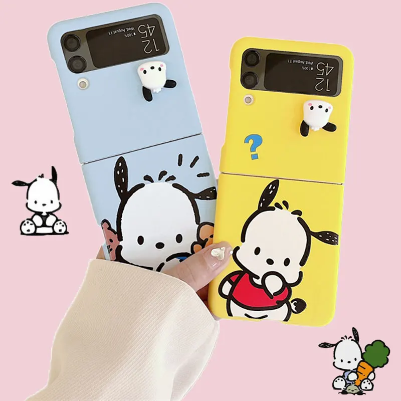 

Kawaii Sanrio флип-чехол для смартфонов с рисунком для девочек милый мультяшный чехол с защитой от падения Жесткий Чехол для складного экрана Z Flip 3 4