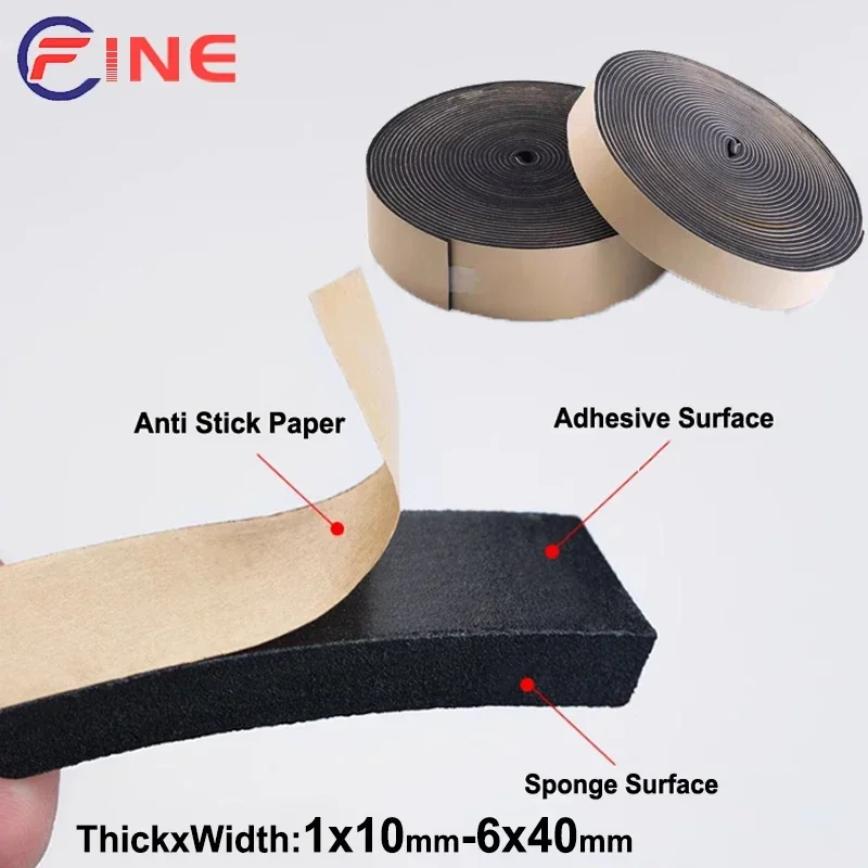 

Самоклеящаяся губчатая уплотнительная лента из EPDM, неопреновая самоклеящаяся лента для шкафов и электрических шкафов 1x10 мм-6x40 мм