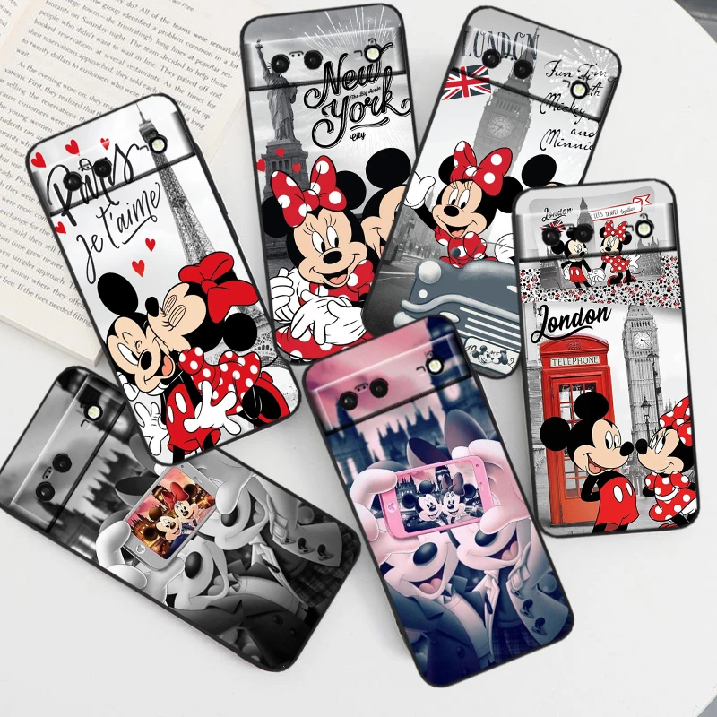 Двойная Противоударная силиконовая оболочка с Микки и Минни для Google Pixel 8 7A 7 6A 6 5A 5