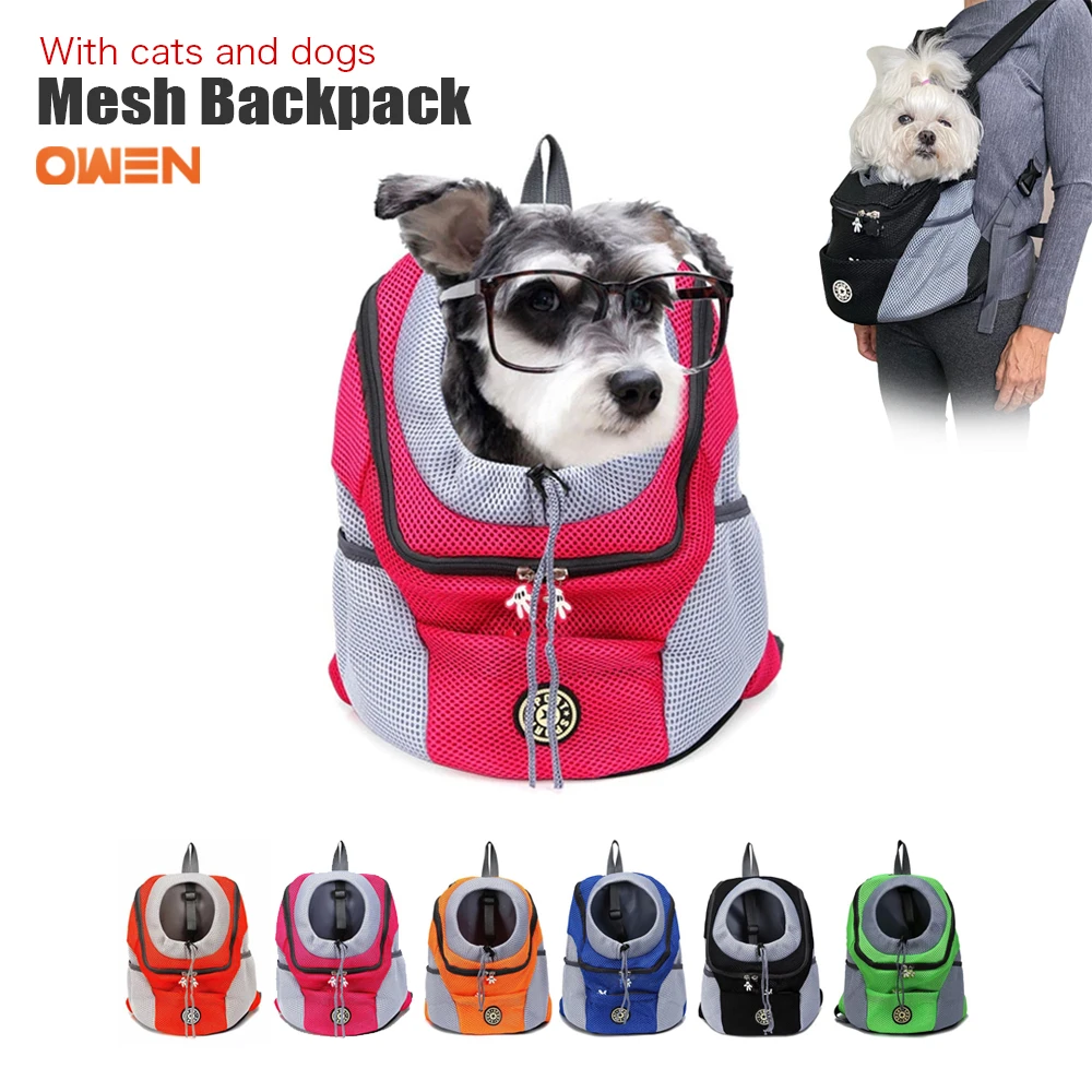 

New Pet Dog Carrier Bag Ventilate Double Shoulder Cat Backpack Portable Travel Pets Head Come Out Bag Mesh Backpack Pet Supplies