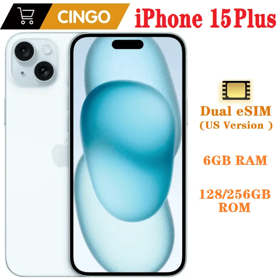 Фото Оригинальный мобильный телефон iPhone 15 Plus 128/256 ГБ ПЗУ 6 ГБ ОЗУ Dual eSIM 6,7 дюйма OLED Face ID NFC A16 15Plus 15plus 5G №1