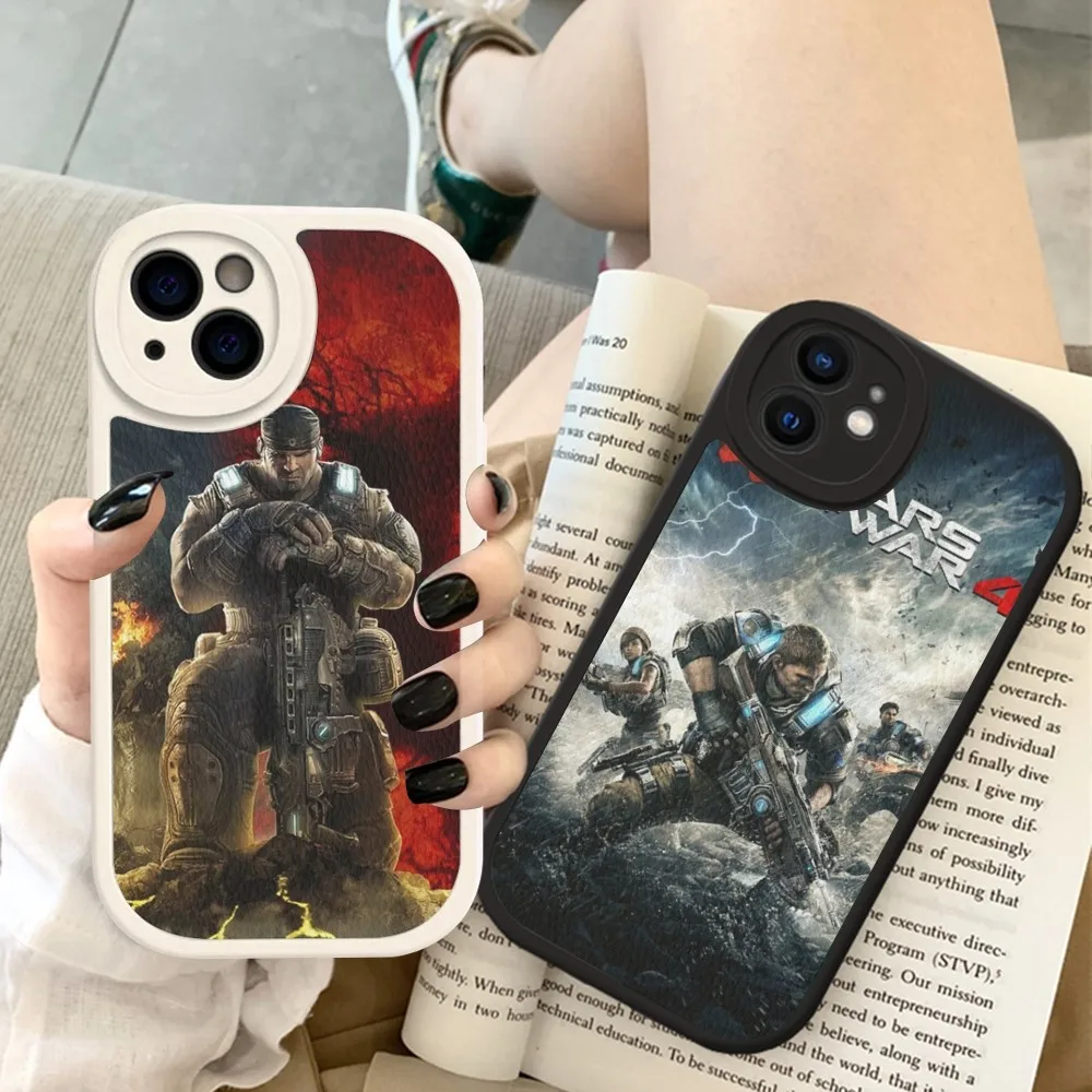 G-Gears Of W-Wars Phone Case Hard Leather For IPhone 16 15 14 13 12 Mini 11 Pro Max Xs X Xr 7 8 Plus Fundas