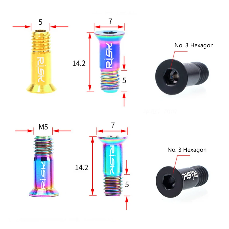 2 шт. болты из титанового сплава M5 x 14 мм