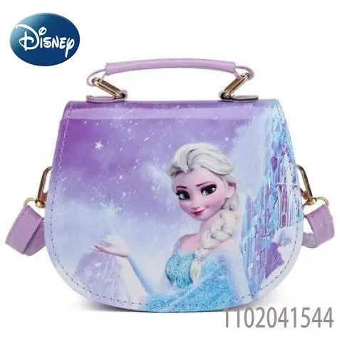 Disney Frozen Shoulder Bags for Girls Princess Elsa Cartoon PU Crossbody Bags with Pearl 3-6 Year Old Children's Handbag