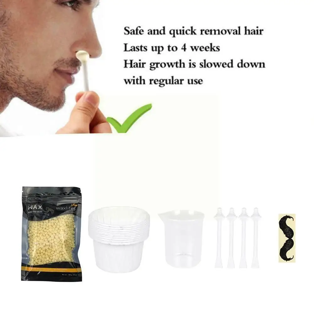

Набор восковых аппликаторов для удаления волос в носу, палочки, наклейки с усами, мерный стакан, бумажные чашки для удаления носа, бровей T8j2