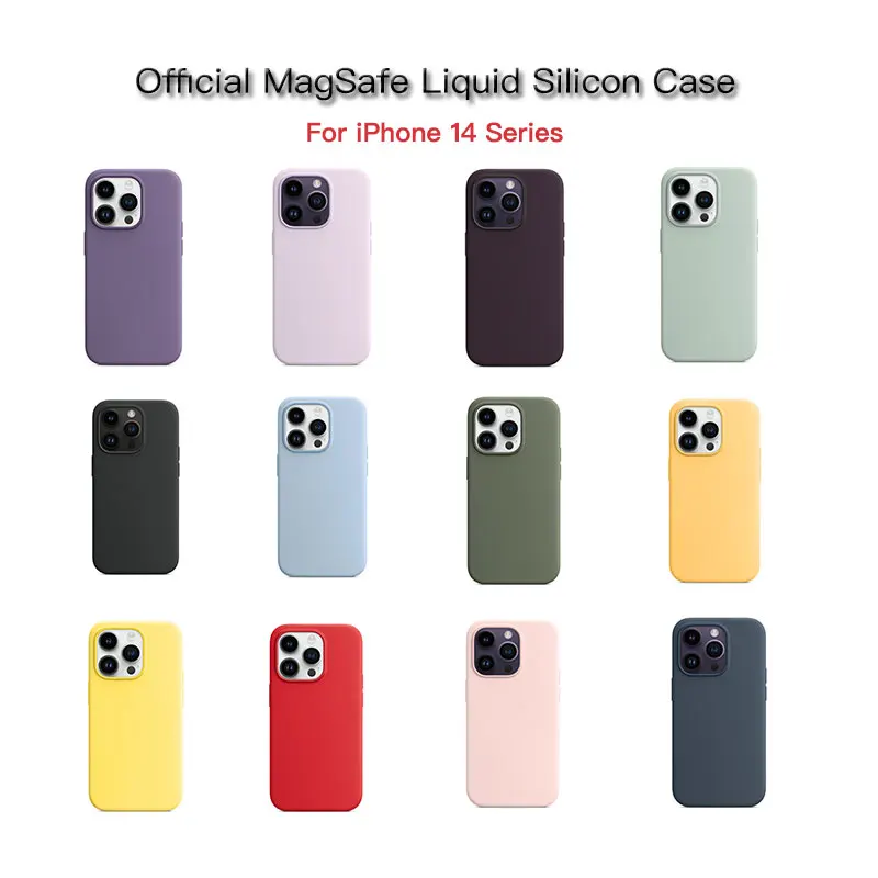 

For iPhone 14 Pro Max Original Magsafe Liquid Silicone Case Magnetic Wireless Charging Official Cover for 14Pro 14 plus 14+