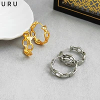 modern jewelry hollow hoop earrings popular style hot sale high quality brass thick golden silvery color metal earrings gift