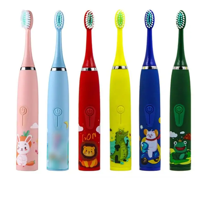 

Abs Plastic Electric Toothbrush Low Seismic Sound Waves Intelligent Timing Ultrasonic Toothbrush With 6 Brush Heads Cartoon
