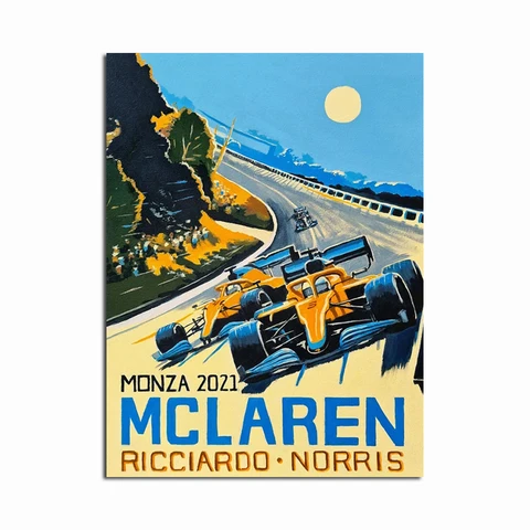 2021 F1 Риккардо Норрис 1-2 Win At Monza постеры Формула 1 Художественная Картина на холсте для гостиной настенный Декор
