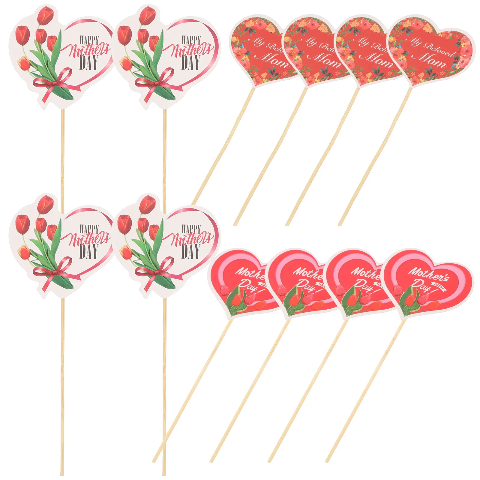 

48 Pcs Cake Pick Baking Cake Decors Mother's Day Cupcake Toppers Festival Cupcake Toppers