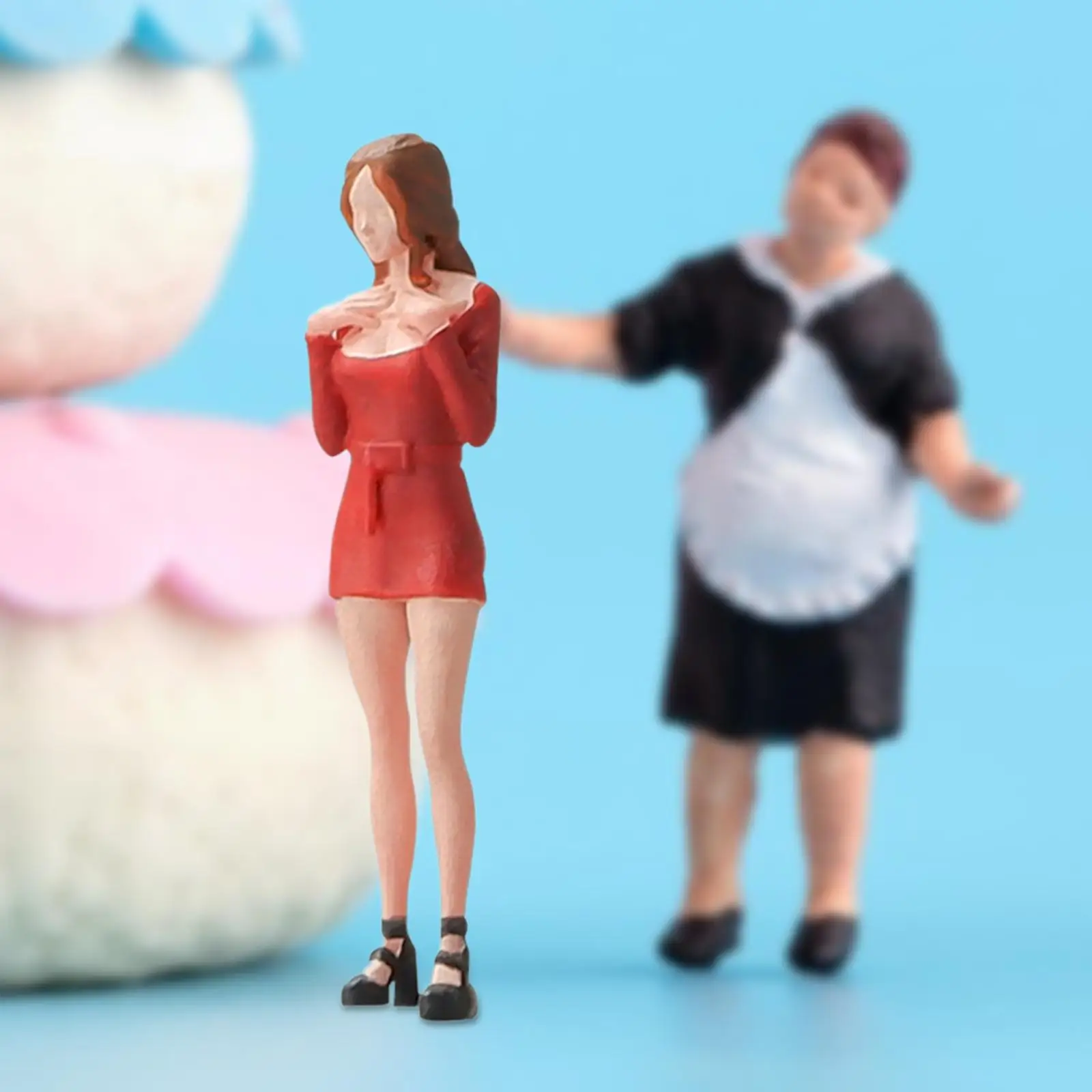 Набедренная юбка в масштабе 1:64, фигурка девушки, настольное украшение ...