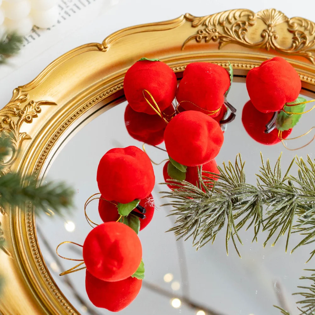 60 шт. мини красные яблоки рождественская елка кулон украшения аксессуары пена