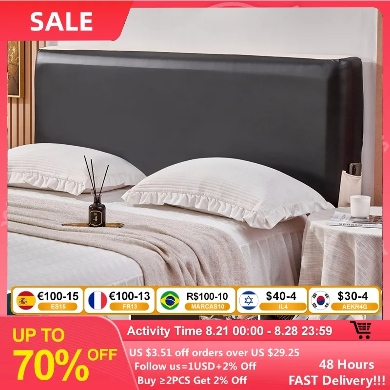

Waterproof Artificial Leather Headboard Cover Elastic All-inclusive Bed Head Back High Quality Bedside Protection Dust Covers