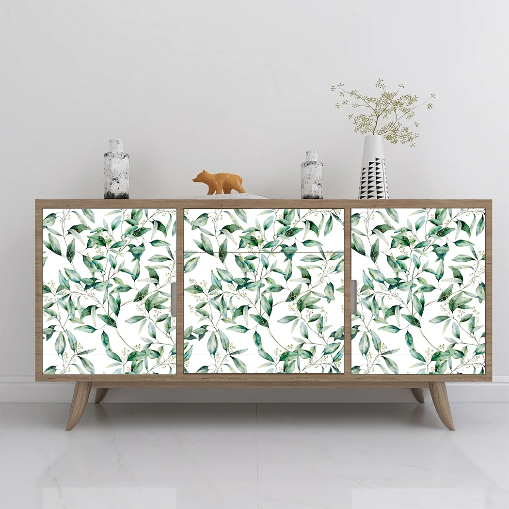 Самоклеящиеся обои с зелеными листьями виниловые наклейки на заднюю стенку