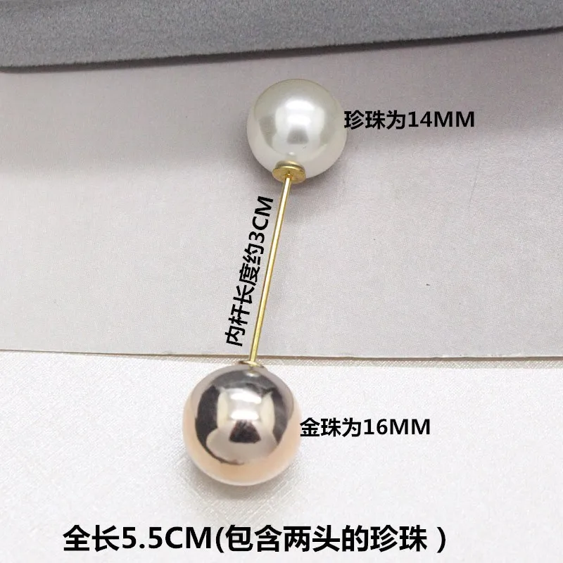 Фиксированные противоскользящие жемчужные броши с двумя головками булавки