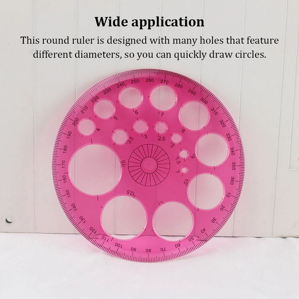 

Color Random Home Office School 360 Degree Protractor Students Architects Drawing Portable Round Ruler Circle Template