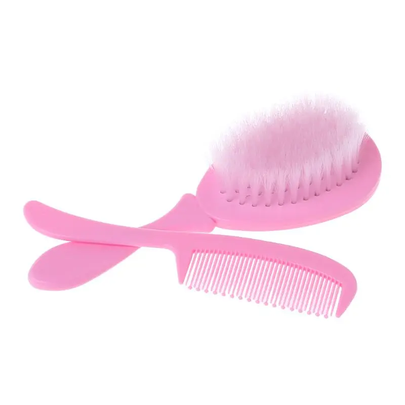 

1 Set Baby Comb Brush Nursing Supplies Bathing Washing Hair Soft Bristle Round Tip Safe Head Massage Professional Grooming Care