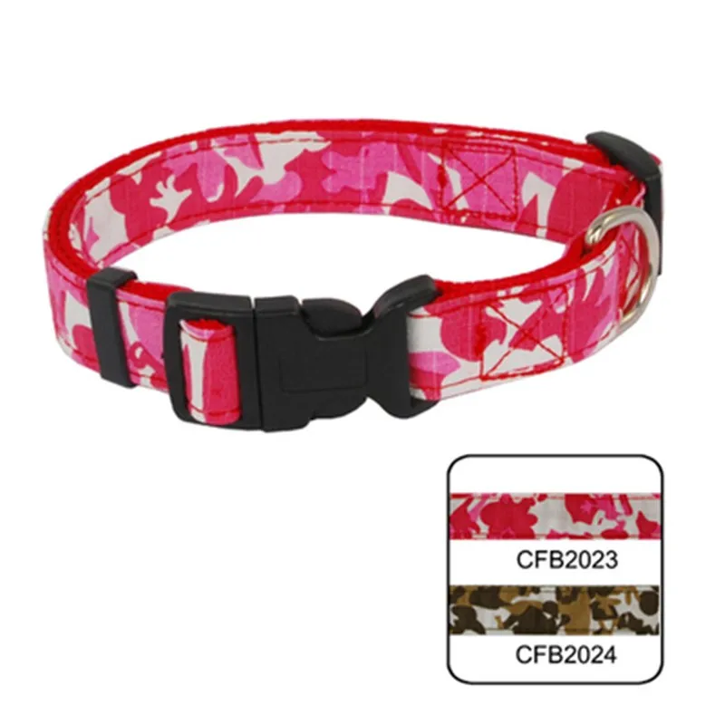 

Pet Products Dog Supplies Color Nylon 2.0cm Pet Dog Camouflage Series Print Collar Neck Strap Collars Buckle Style 6 Pcs/lot