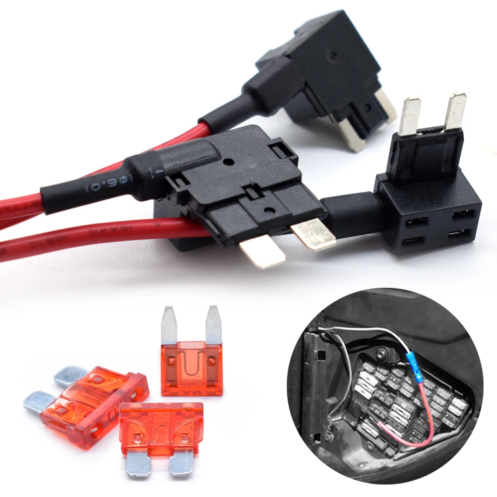 12pcs 12V Car Blade Fuse Holder Add A Circuit TAP Adapter Micro Mini Standard ATM APM Auto Fuses 10 AMP Truck Van SUV Fuse Wire images - 6