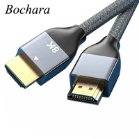bochara nylon braided hdmi compatible cable version 2 1 8k60hz 4k120hz 48gbps 3d hdr earc vrr