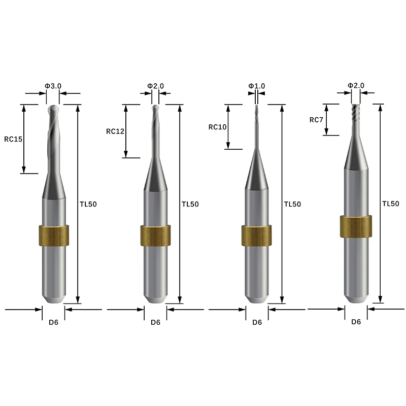 Фото Фрезы XTCERA Xmill-600 для металлообработки, шаровые и концевые фрезы, сверла для зуботехнических лабораторий, для станка XTCERA X mill 600 №5
