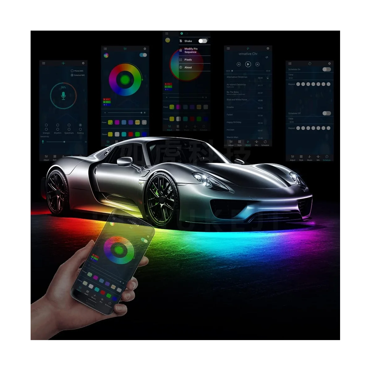 Подсветка для автомобиля дневное освещение цветная лента мечты с управлением