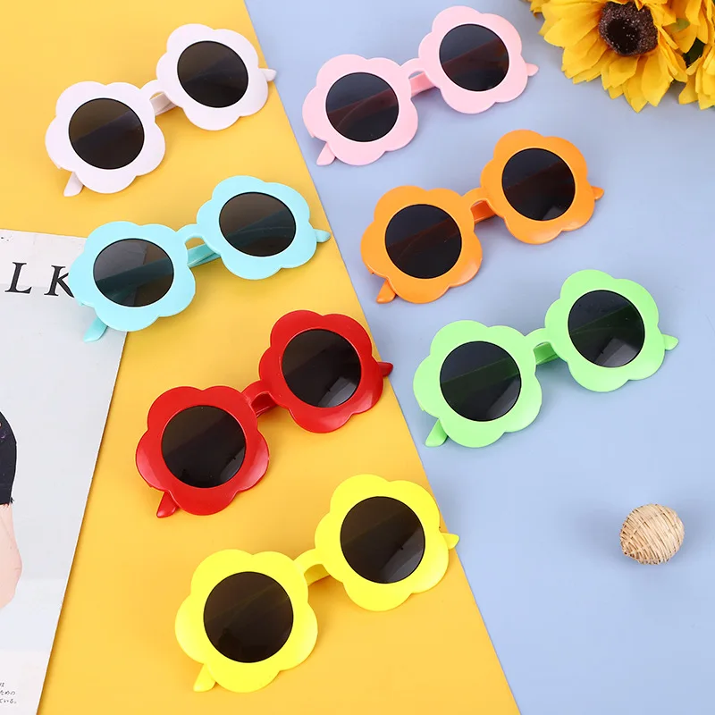 

New Kids Flower Frame Sun Glasses for Girls Boys UV400 Protection Sunglasses Cute Children Kids Decorative Mirror Eyeglasses