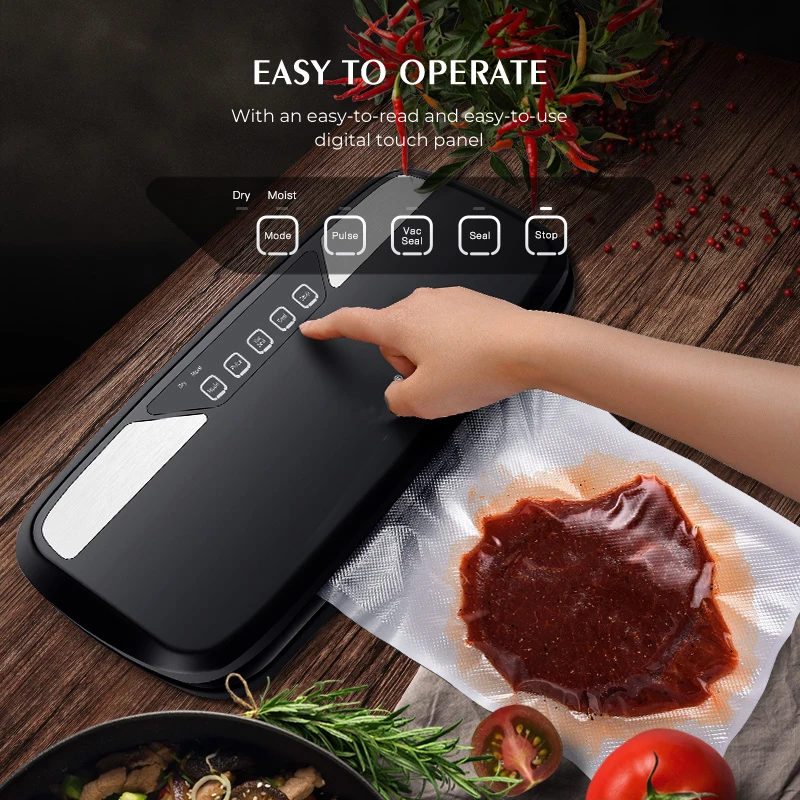

Vacuum Sealer Packaging Machine Household Food Film Sealer Vacuum Packer Keep Food Fresh 220V/110V FREE GIFT 15pcs Storage Bags