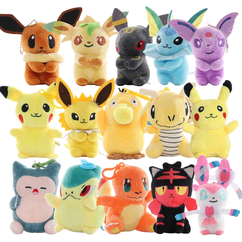 Плюшевые игрушки в виде покемона 9-13 см украшения Пикачу психоут храп Сквиртл Eevee