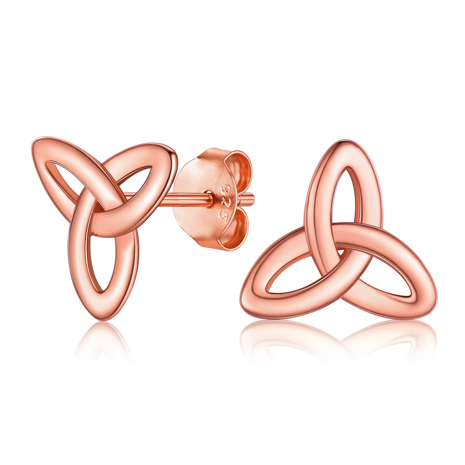 

ChainsPro Gift Irish Jewelry Celtic Knot Stud Earrings for Women Sterling Silver CharmsHeart/Triangle/Star Accessories CP551