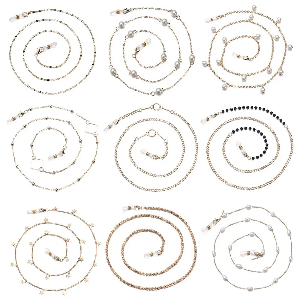 

Necklace Eyeglasses Holder Metal Glasses Chains Pearls Sunglasses Chain Mask Holder Strap Reading Glasses Lanyard