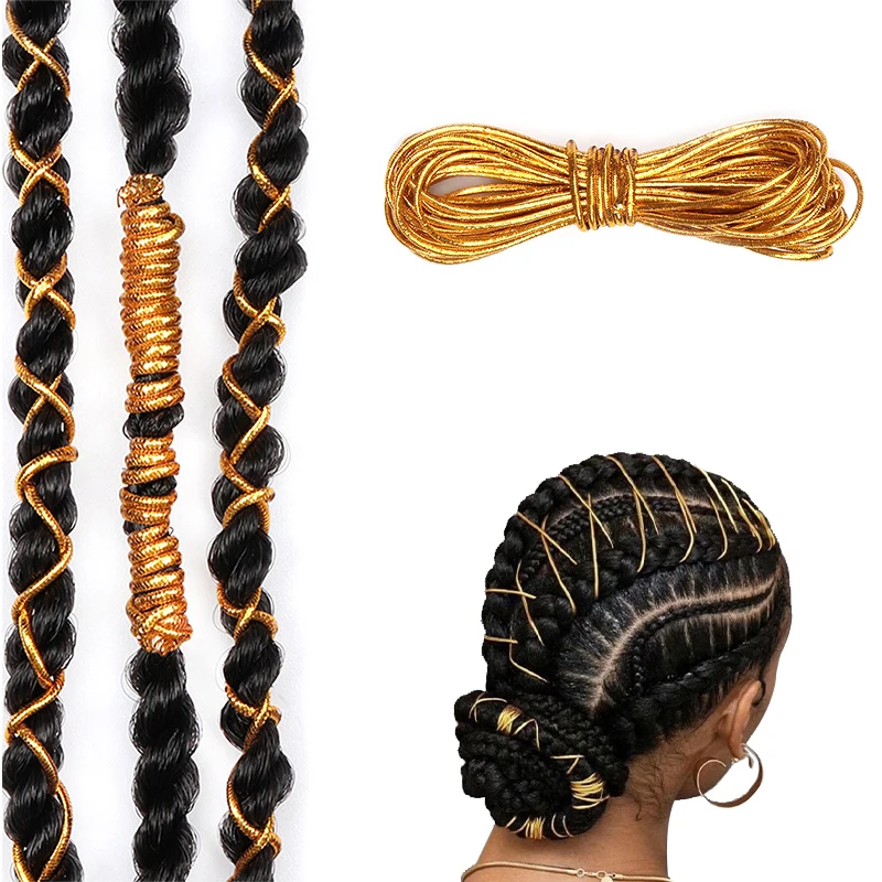 

1M 5M Dreadlock Beads Braids Hair Accessories Braiding Hair Deco Styling Shimmer Stretchable Braiding Hair Strings Long