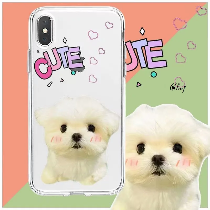 

Clmj Cute Dog Heart Phone Case For iPhone 11 12 Pro 13 Mini 14 Plus X XR XS Max For Samsung Galaxy S22 S23 Soft Silicone Cover