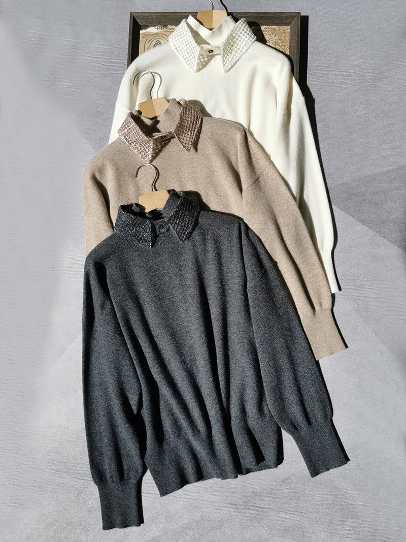 Женский кашемировый свитер с блестками