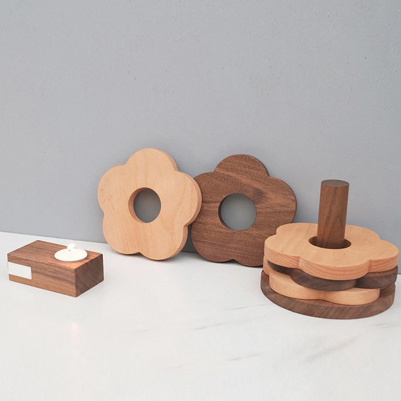 Подставка из орехового дерева для бревен Декор ресторана массива Термостойкая