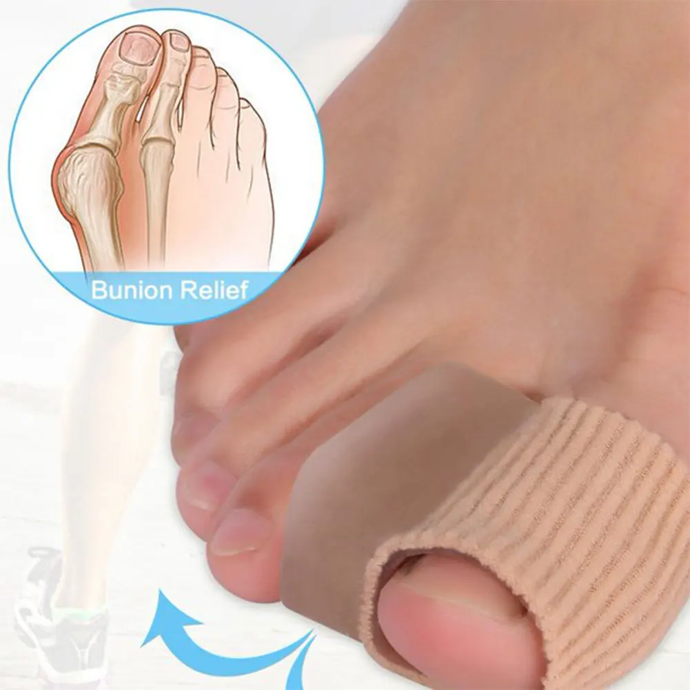 

4pcs/pack Protector Elastic Correct Toe Separator Alignment Sleeve Tube For Overlapping Cushion Silicone Hallux Valgus Bunion