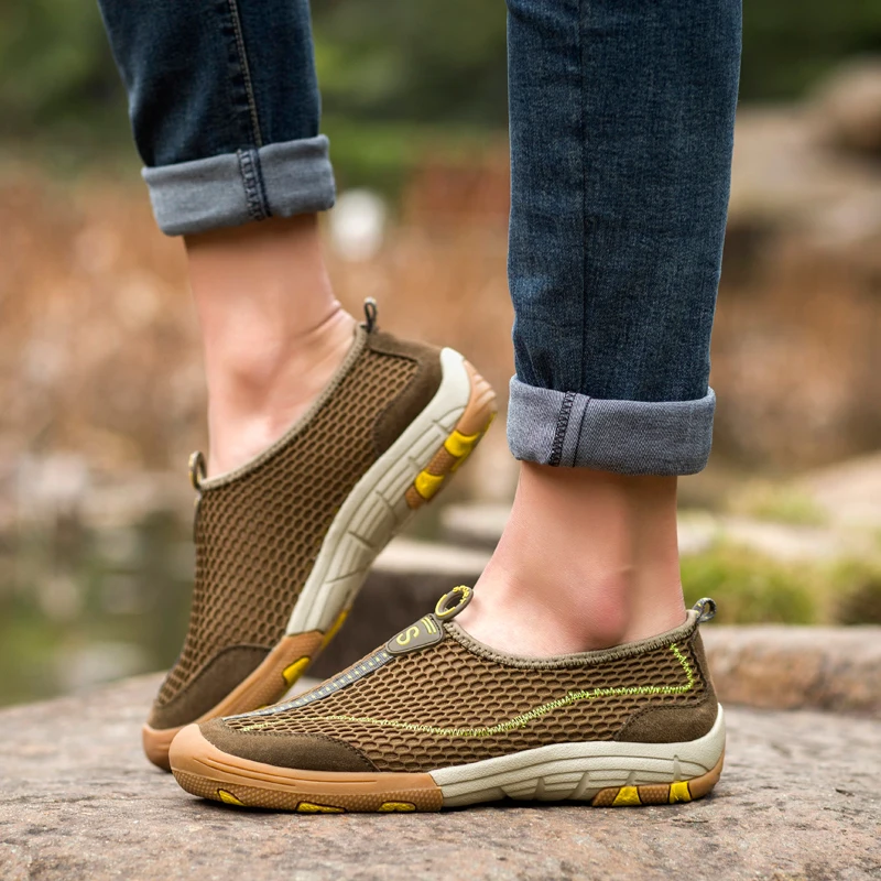 

Men's Breathable Mesh Casual Shoes 2023 Summer New Fashion Light Slip on Hiking Shoes for Men Outdoor Low Top Male Walking Shoes