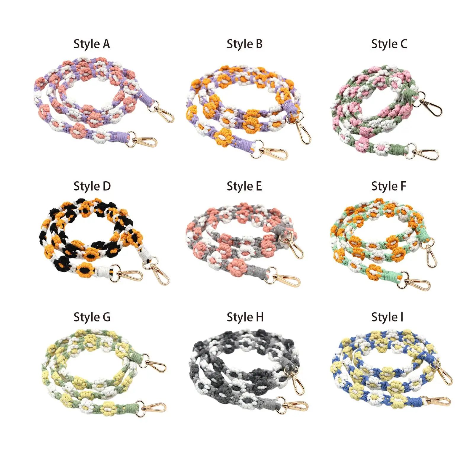 

Flower Woven Phone Strap Lanyard Crossbody Shoulder Strap Crossbody Bag