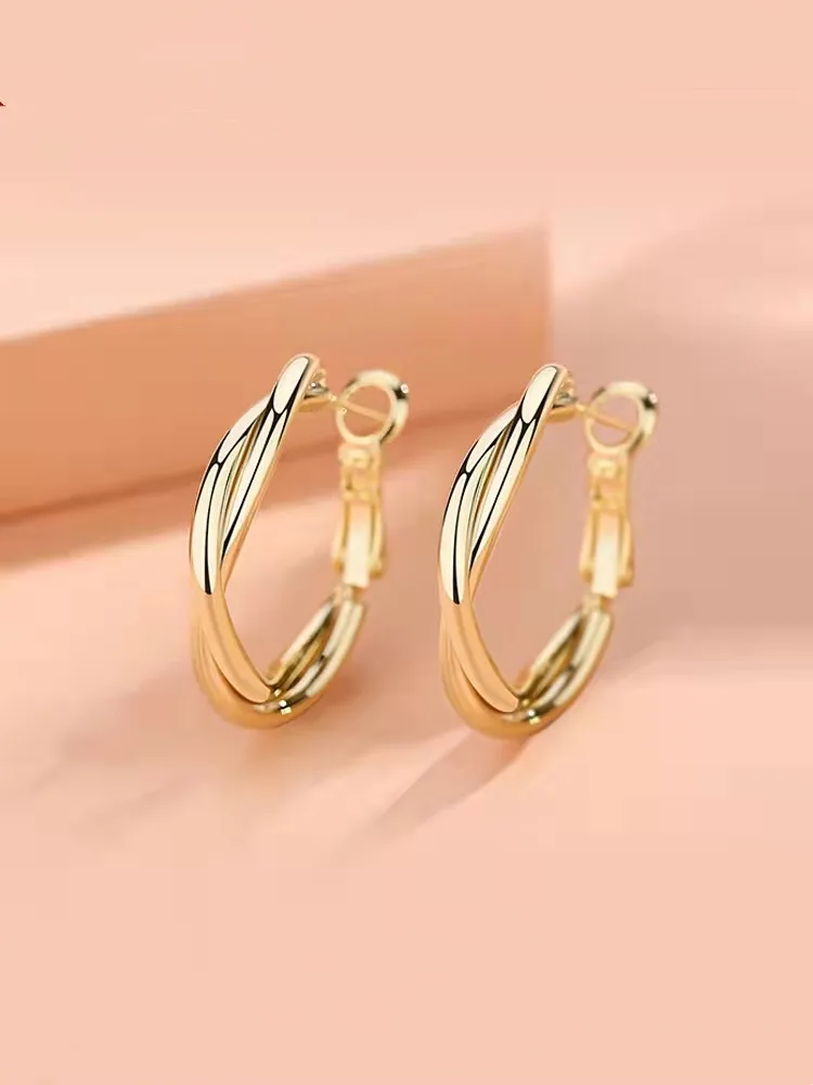 

Cold wind twist Ring Earrings