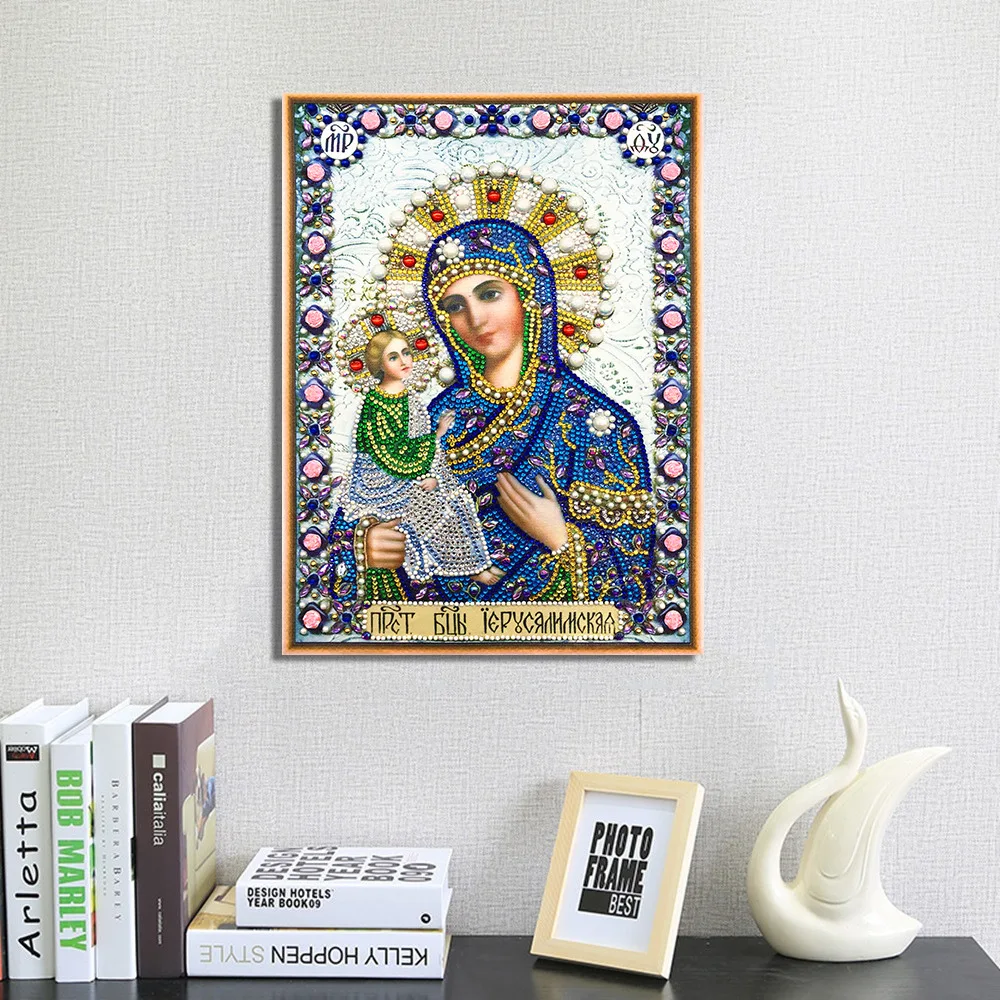 

5D Diamond Painting New 2023 Religious Figure Crystal Shaped Diamond Partial Diamond Embroidery Upholster Mosaic Home Decor