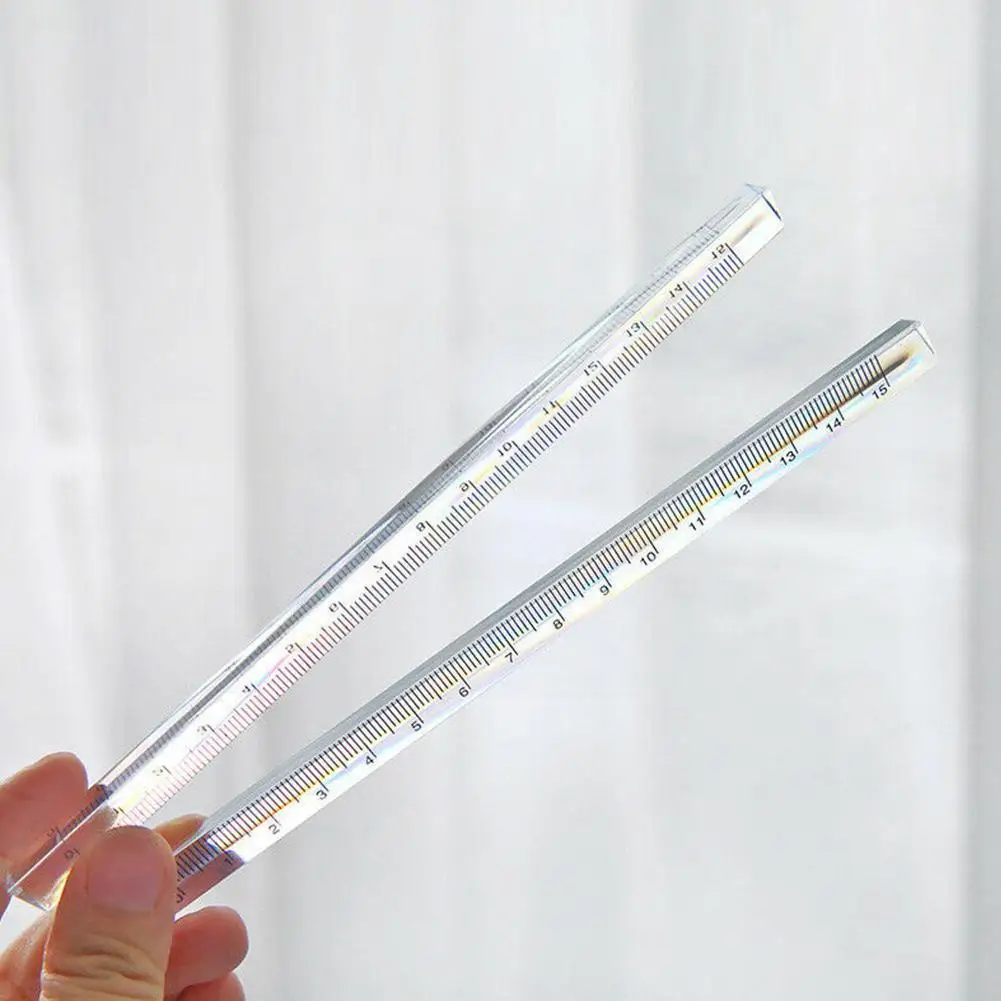 

1pc Transparent Ruler 15cm Simple Style Three-dimensional Supplies Stationery Drawing Ruler School Scale Student R3b1