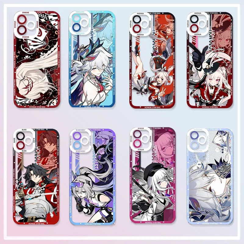 Фото Прозрачный силиконовый чехол Honkai Star Rail Anime для iPhone 17 Air 16 15 Pro Max XS Max XR X 6 6S 7 8 Plus №1