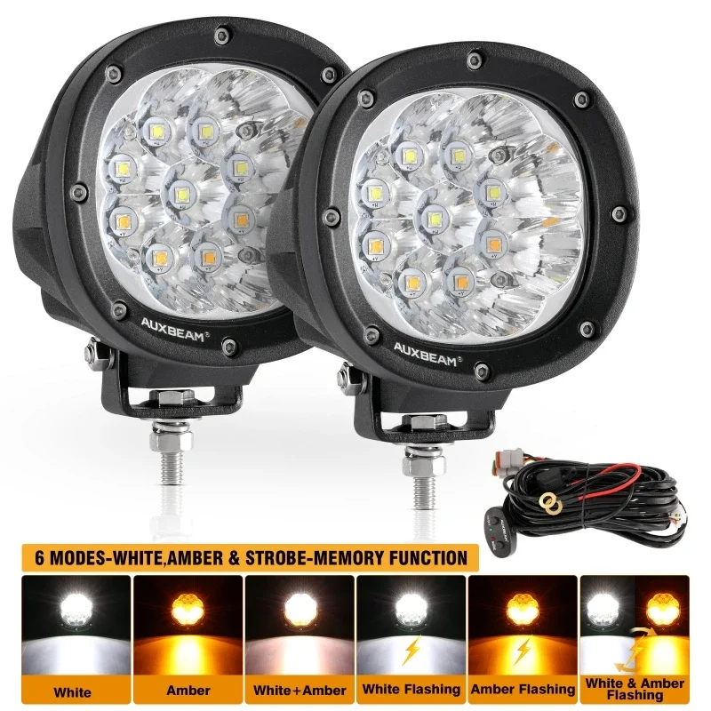 AUXBEAM 4-дюймовые светодиодные фары дальнего света мощностью 90 Вт рабочие