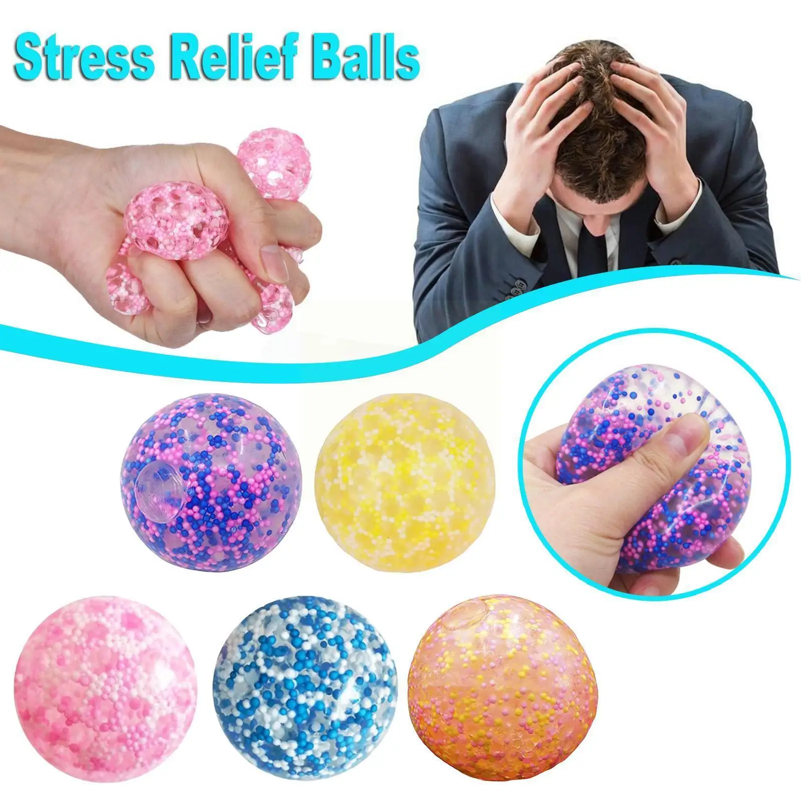 

Squeeze Ball Fidget Toys Antistress Handle Stress Balls Toy Stuffed Soft Sensory Anxiety Squishy Toys Fidget Sticky Antistr V3f0