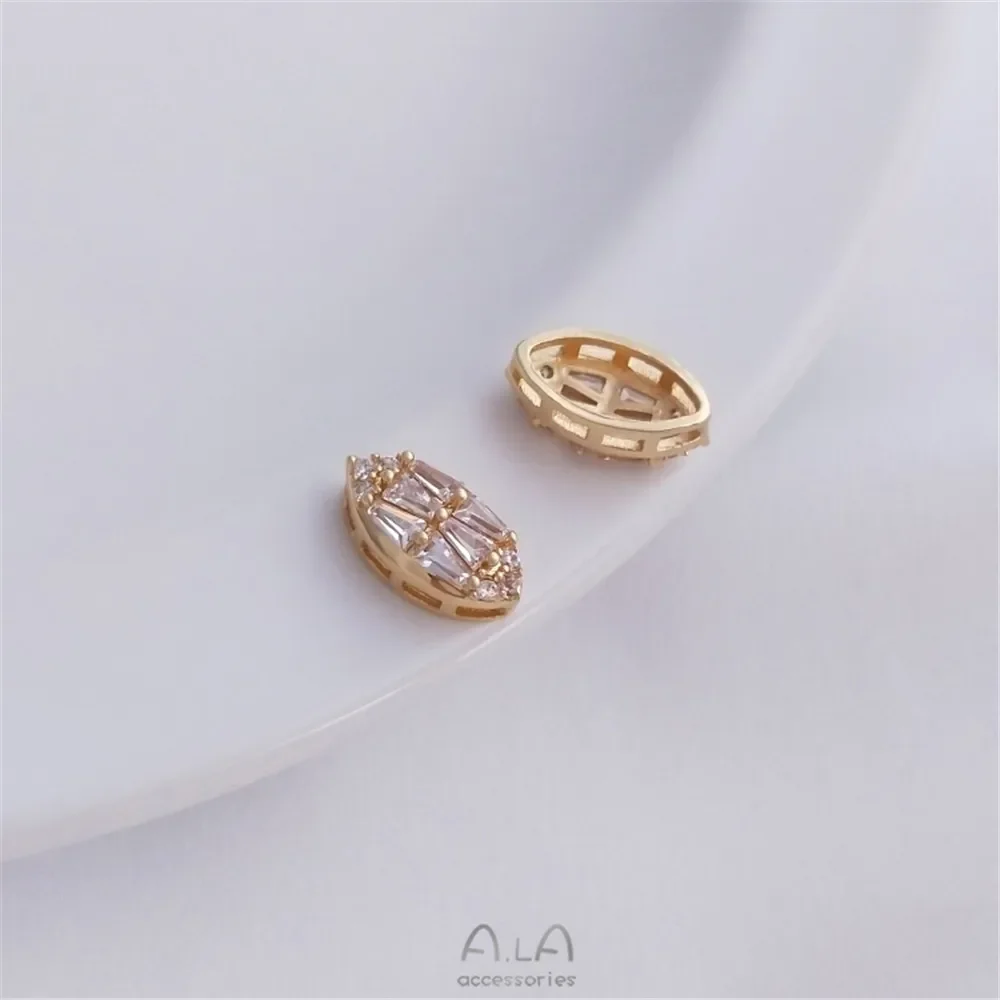 Защита цвета 14-каратное золото инкрустированный циркон квадратный круглый