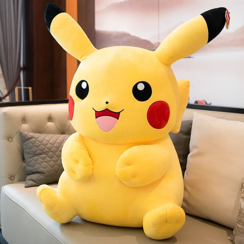 

Large size 120cm Anime Pika Snorlax Plush toy soft cotton doll model Only Cover (No filling) with zipper adult kids child gift